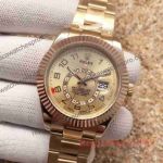New Fake Rolex Sky-Dweller Yellow Gold Watch 41mm